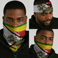 Zimbabwe Christmas Neck Gaiter Festive Santa Palm Tree and Red Yellow Green Flag - African Pride