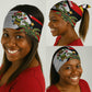 Zimbabwe Christmas Neck Gaiter Festive Santa Palm Tree and Red Yellow Green Flag - African Pride