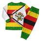 Zimbabwe Christmas Pajama Set Festive Santa Palm Tree and Red Yellow Green Flag - African Pride