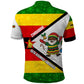 Zimbabwe Christmas Polo Shirt Festive Santa Palm Tree and Red Yellow Green Flag - African Pride