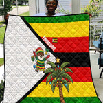 Zimbabwe Christmas Quilt Festive Santa Palm Tree and Red Yellow Green Flag - African Pride