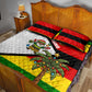 Zimbabwe Christmas Quilt Bed Set Festive Santa Palm Tree and Red Yellow Green Flag - African Pride