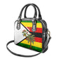 Zimbabwe Christmas Shoulder Handbag Festive Santa Palm Tree and Red Yellow Green Flag - African Pride