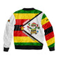 Zimbabwe Christmas Sleeve Zip Bomber Jacket Festive Santa Palm Tree and Red Yellow Green Flag - African Pride