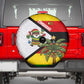 Zimbabwe Christmas Spare Tire Cover Festive Santa Palm Tree and Red Yellow Green Flag - African Pride