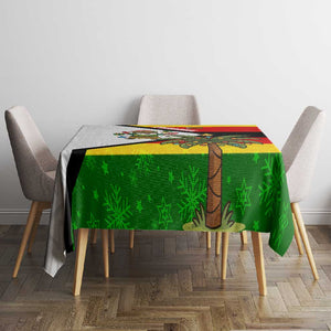 Zimbabwe Christmas Tablecloth Festive Santa Palm Tree and Red Yellow Green Flag - African Pride
