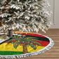 Zimbabwe Christmas Tree Skirt Festive Santa Palm Tree and Red Yellow Green Flag - African Pride