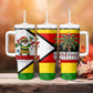 Zimbabwe Christmas Tumbler With Handle Festive Santa Palm Tree and Red Yellow Green Flag - African Pride