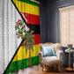 Zimbabwe Christmas Window Curtain Festive Santa Palm Tree and Red Yellow Green Flag - African Pride