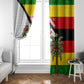 Zimbabwe Christmas Window Curtain Festive Santa Palm Tree and Red Yellow Green Flag - African Pride