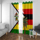 Zimbabwe Christmas Window Curtain Festive Santa Palm Tree and Red Yellow Green Flag - African Pride