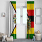 Zimbabwe Christmas Window Curtain Festive Santa Palm Tree and Red Yellow Green Flag - African Pride