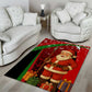 Kenya Christmas Area Rug Santa Claus Spear and Red Green Harambee Crest - African Pride