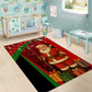 Kenya Christmas Area Rug Santa Claus Spear and Red Green Harambee Crest - African Pride