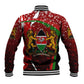 Kenya Christmas Baseball Jacket Santa Claus Spear and Red Green Harambee Crest - African Pride