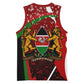 Kenya Christmas Basketball Jersey Santa Claus Spear and Red Green Harambee Crest - African Pride