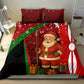 Kenya Christmas Bedding Set Santa Claus Spear and Red Green Harambee Crest - African Pride