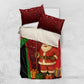 Kenya Christmas Bedding Set Santa Claus Spear and Red Green Harambee Crest - African Pride