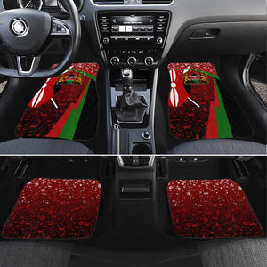Kenya Christmas Car Mats Santa Claus Spear and Red Green Harambee Crest - African Pride