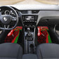 Kenya Christmas Car Mats Santa Claus Spear and Red Green Harambee Crest - African Pride