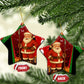 Kenya Christmas Ceramic Ornament Santa Claus Spear and Red Green Harambee Crest - African Pride