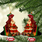 Kenya Christmas Ceramic Ornament Santa Claus Spear and Red Green Harambee Crest - African Pride