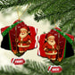 Kenya Christmas Ceramic Ornament Santa Claus Spear and Red Green Harambee Crest - African Pride