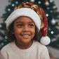 Kenya Christmas Santa Hat Santa Claus Spear and Red Green Harambee Crest - African Pride