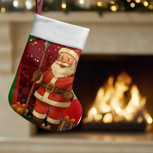 Kenya Christmas Stocking Santa Claus Spear and Red Green Harambee Crest - African Pride