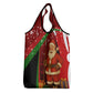 Kenya Christmas Grocery Bag Santa Claus Spear and Red Green Harambee Crest - African Pride
