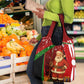 Kenya Christmas Grocery Bag Santa Claus Spear and Red Green Harambee Crest - African Pride