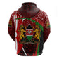 Kenya Christmas Hoodie Santa Claus Spear and Red Green Harambee Crest - African Pride