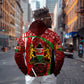 Kenya Christmas Hoodie Santa Claus Spear and Red Green Harambee Crest - African Pride