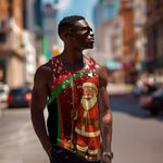 Kenya Christmas Men Tank Top Santa Claus Spear and Red Green Harambee Crest - African Pride