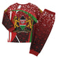 Kenya Christmas Pajama Set Santa Claus Spear and Red Green Harambee Crest - African Pride