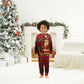 Kenya Christmas Pajama Set Santa Claus Spear and Red Green Harambee Crest - African Pride