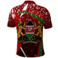 Kenya Christmas Polo Shirt Santa Claus Spear and Red Green Harambee Crest - African Pride
