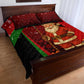 Kenya Christmas Quilt Bed Set Santa Claus Spear and Red Green Harambee Crest - African Pride