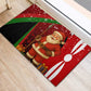 Kenya Christmas Rubber Doormat Santa Claus Spear and Red Green Harambee Crest - African Pride