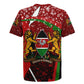 Kenya Christmas Rugby Jersey Santa Claus Spear and Red Green Harambee Crest - African Pride