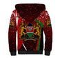 Kenya Christmas Sherpa Hoodie Santa Claus Spear and Red Green Harambee Crest - African Pride