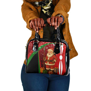 Kenya Christmas Shoulder Handbag Santa Claus Spear and Red Green Harambee Crest - African Pride