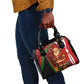 Kenya Christmas Shoulder Handbag Santa Claus Spear and Red Green Harambee Crest - African Pride