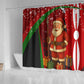 Kenya Christmas Shower Curtain Santa Claus Spear and Red Green Harambee Crest - African Pride