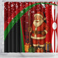 Kenya Christmas Shower Curtain Santa Claus Spear and Red Green Harambee Crest - African Pride