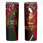 Kenya Christmas Skinny Tumbler Santa Claus Spear and Red Green Harambee Crest - African Pride