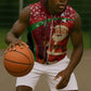 Kenya Christmas Sleeveless Zip Hoodie Santa Claus Spear and Red Green Harambee Crest - African Pride