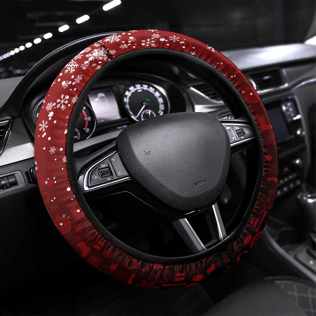 Kenya Christmas Steering Wheel Cover Santa Claus Spear and Red Green Harambee Crest - African Pride
