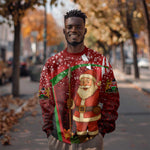 Kenya Christmas Sweatshirt Santa Claus Spear and Red Green Harambee Crest - African Pride