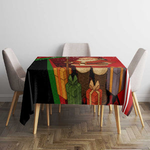 Kenya Christmas Tablecloth Santa Claus Spear and Red Green Harambee Crest - African Pride